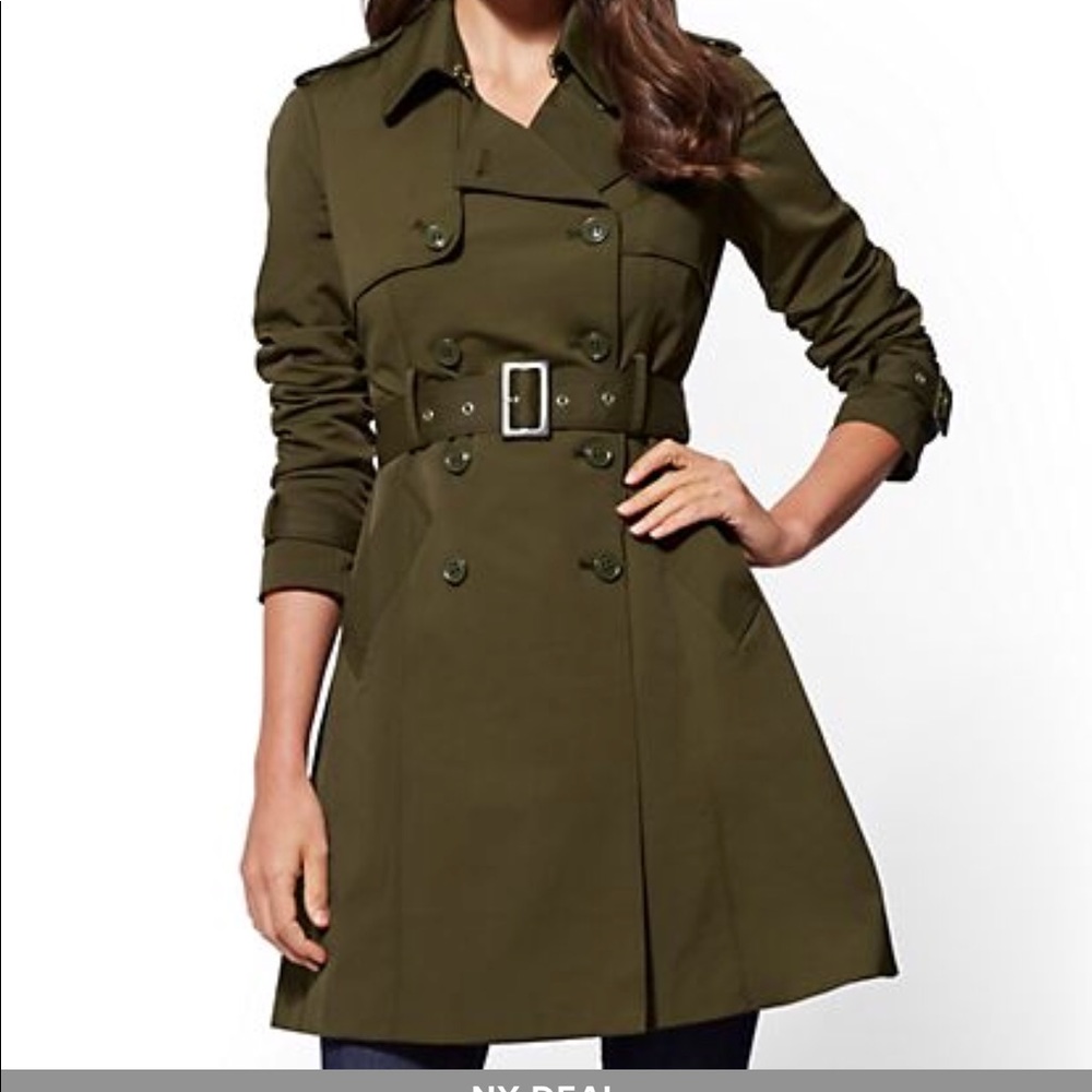 Green NYC Trench Coat